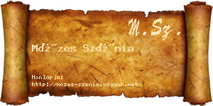 Mózes Szénia névjegykártya